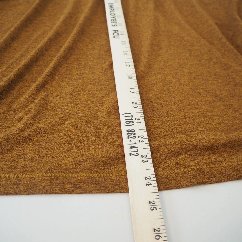 Athleta Uptempo II‎ Hoodie Sweatshirt Large Brown Heather Longsleeve Funnel Neck - Picture 8 of 9